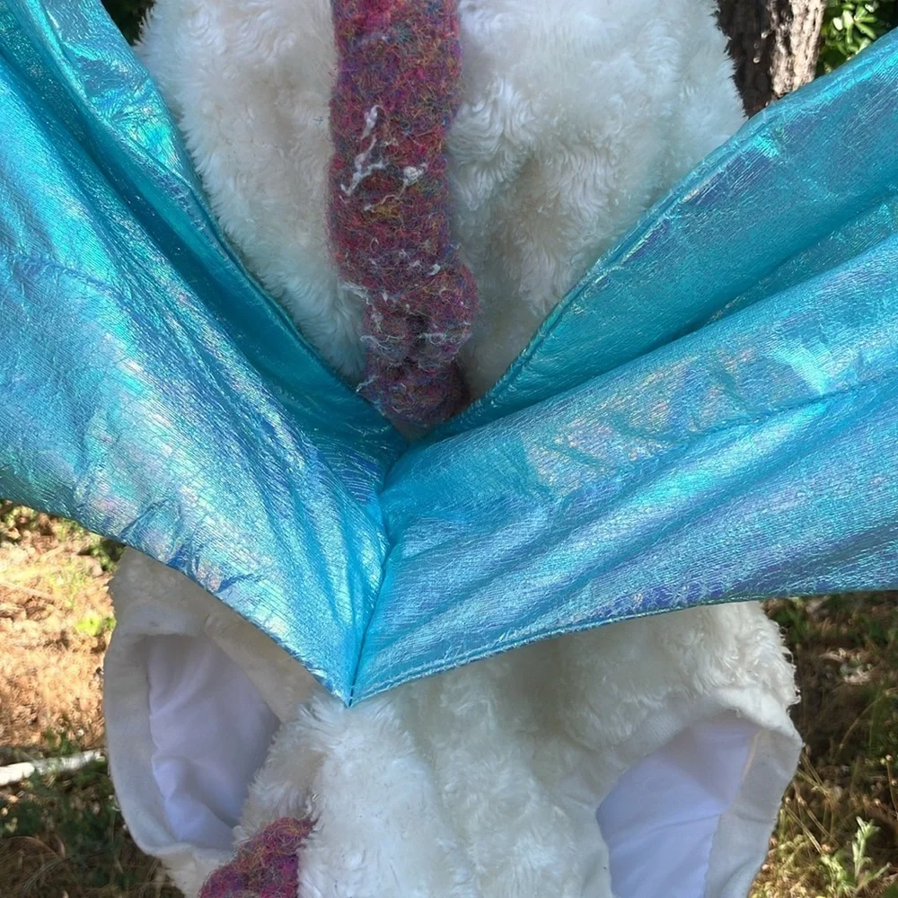 White and Blue Unicorn Costume with Wings
